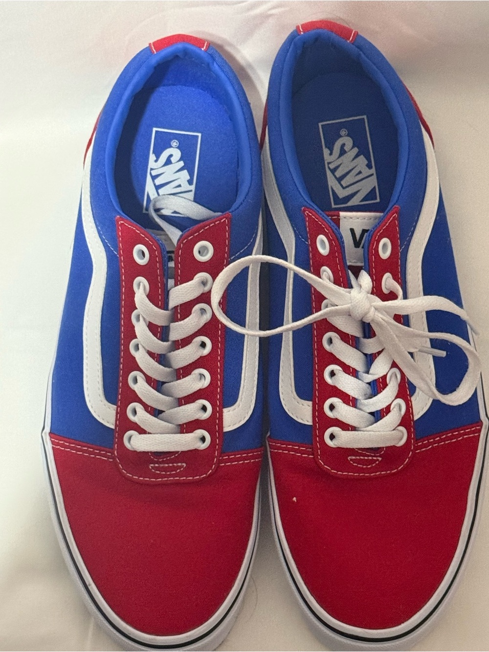 Vans Old Skool Sneakers - Red, Blue & White